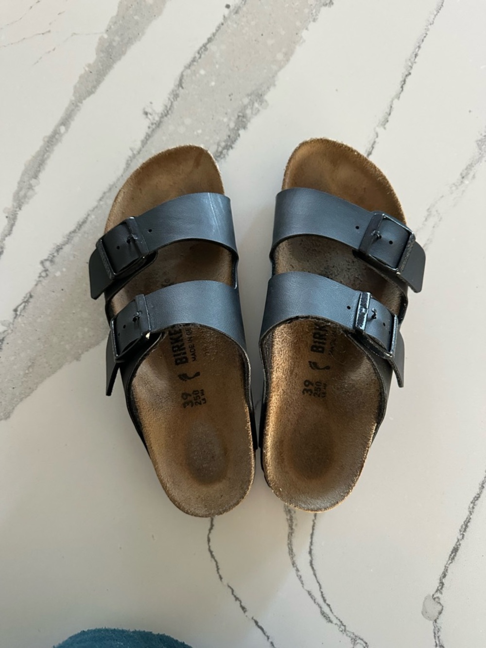 Birkenstock Arizona Black Leather Double-Strap Sandals